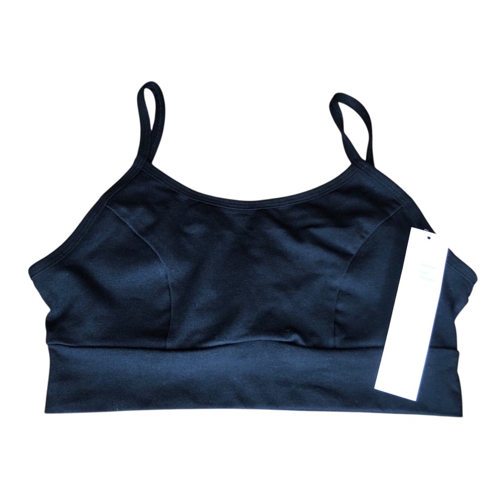 NEW Blue Canoe Yoga Bra Size Medium Black Organic Cotton Stretch Comfort NWT